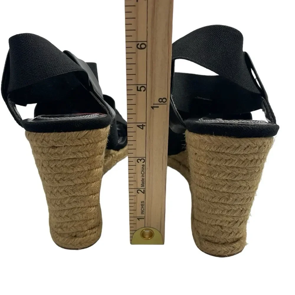 NEW Tahari Wiley Caged Stretch Espadrille Wedge Sandals Size‎ 10 Shoes